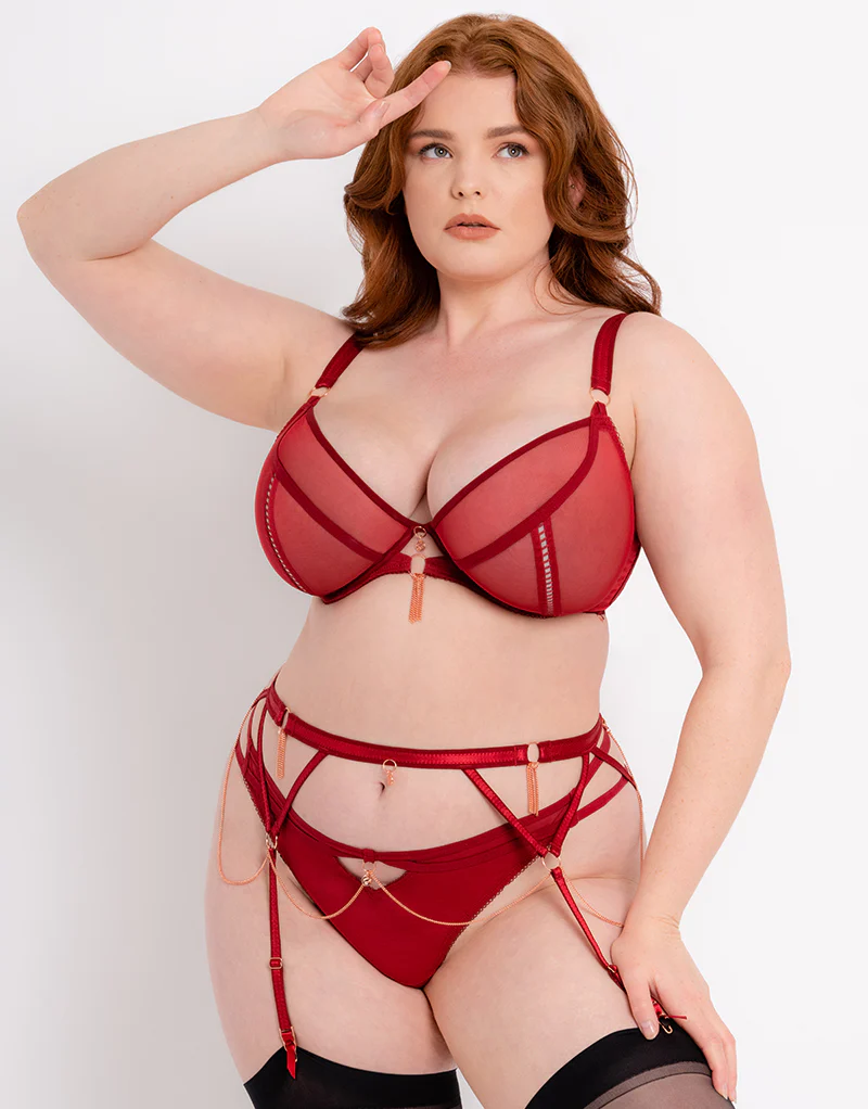 Scantilly Unchained Suspender Belt Deep Red - Image 3