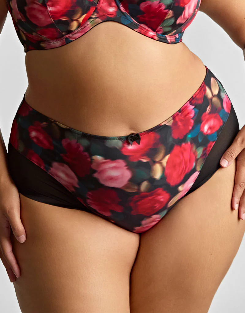 Sculptresse By Panache Bliss Deep Brief Rose Print