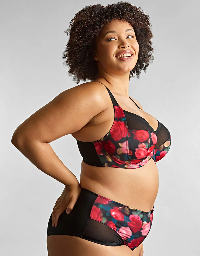 Sculptresse By Panache Bliss Deep Brief Rose Print - Image 3