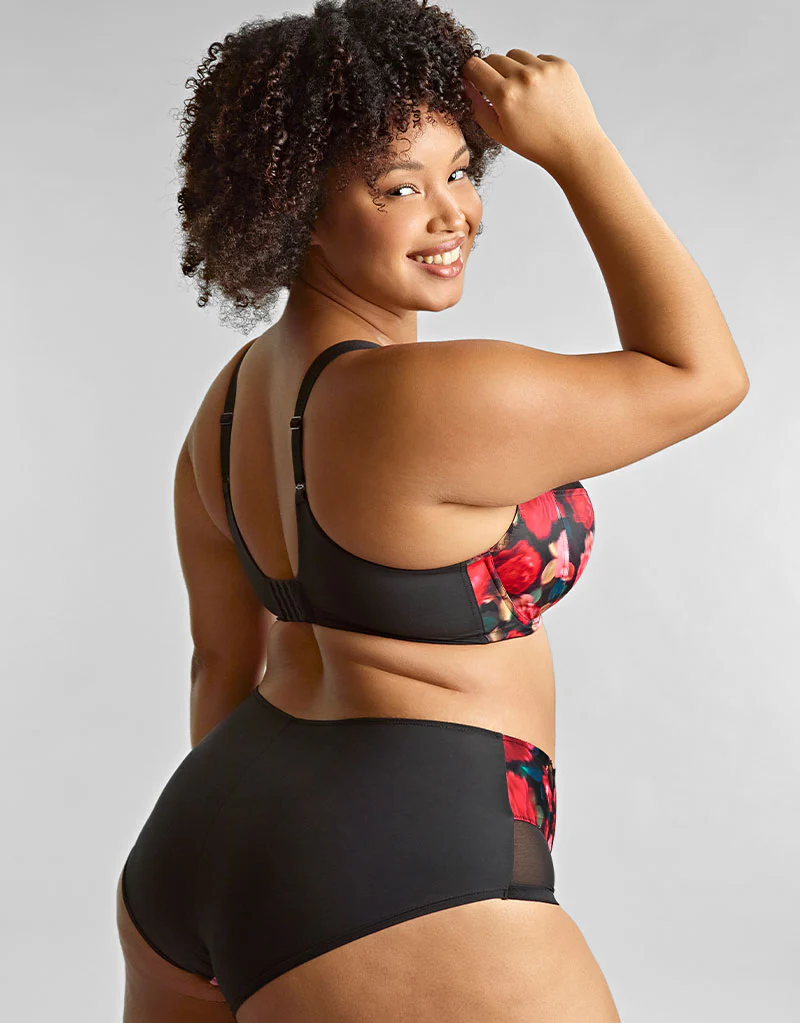 Sculptresse By Panache Bliss Deep Brief Rose Print - Image 4