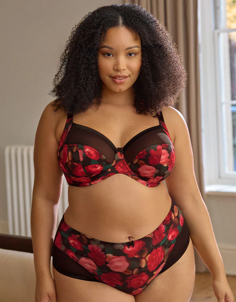 Sculptresse By Panache Bliss Deep Brief Rose Print - Image 5