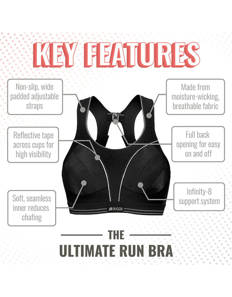 Shock Absorber Ultimate Run Non Padded Sports Bra Black - Image 3