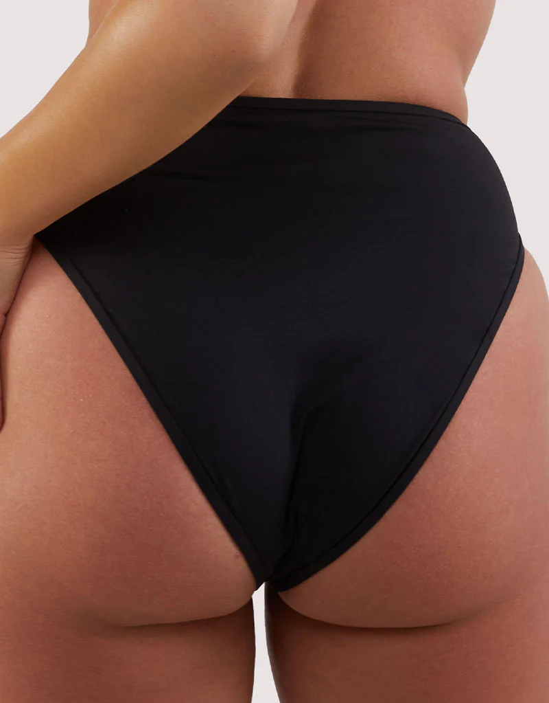 Wolf & Whistle Eloise Illusion Mesh High Waist Bikini Brief Black - Image 3